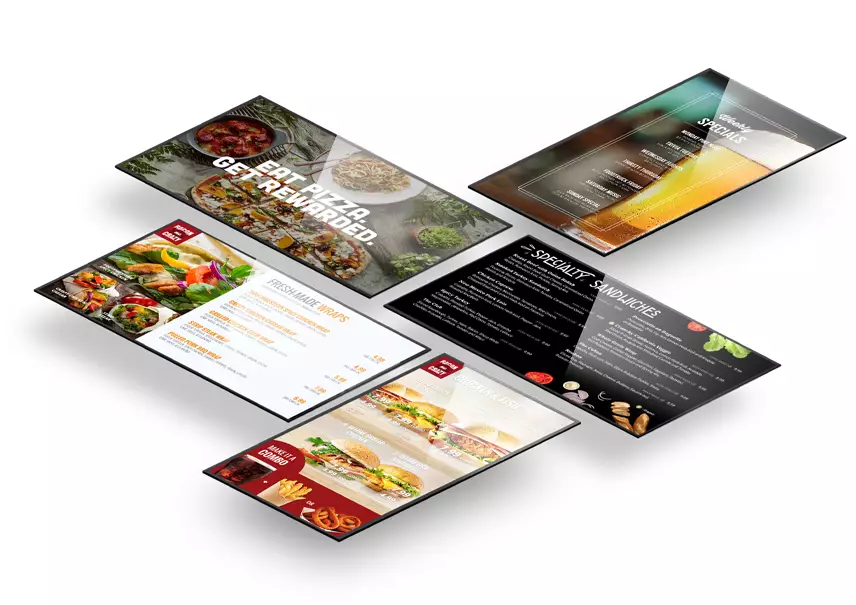 exemples de panneaux de menu numériques